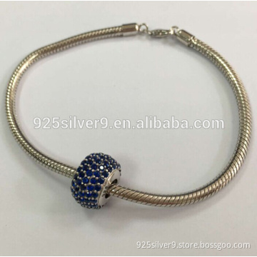 2016 Diy European holesale Crystal 925 Sterling Silver Shining Jewelry Colorful Pave Zircon Ball Charms